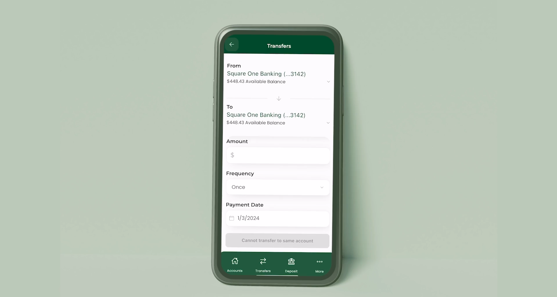 Bill Pay, Transfer, and Pay-a-Person in Legacy Mobile