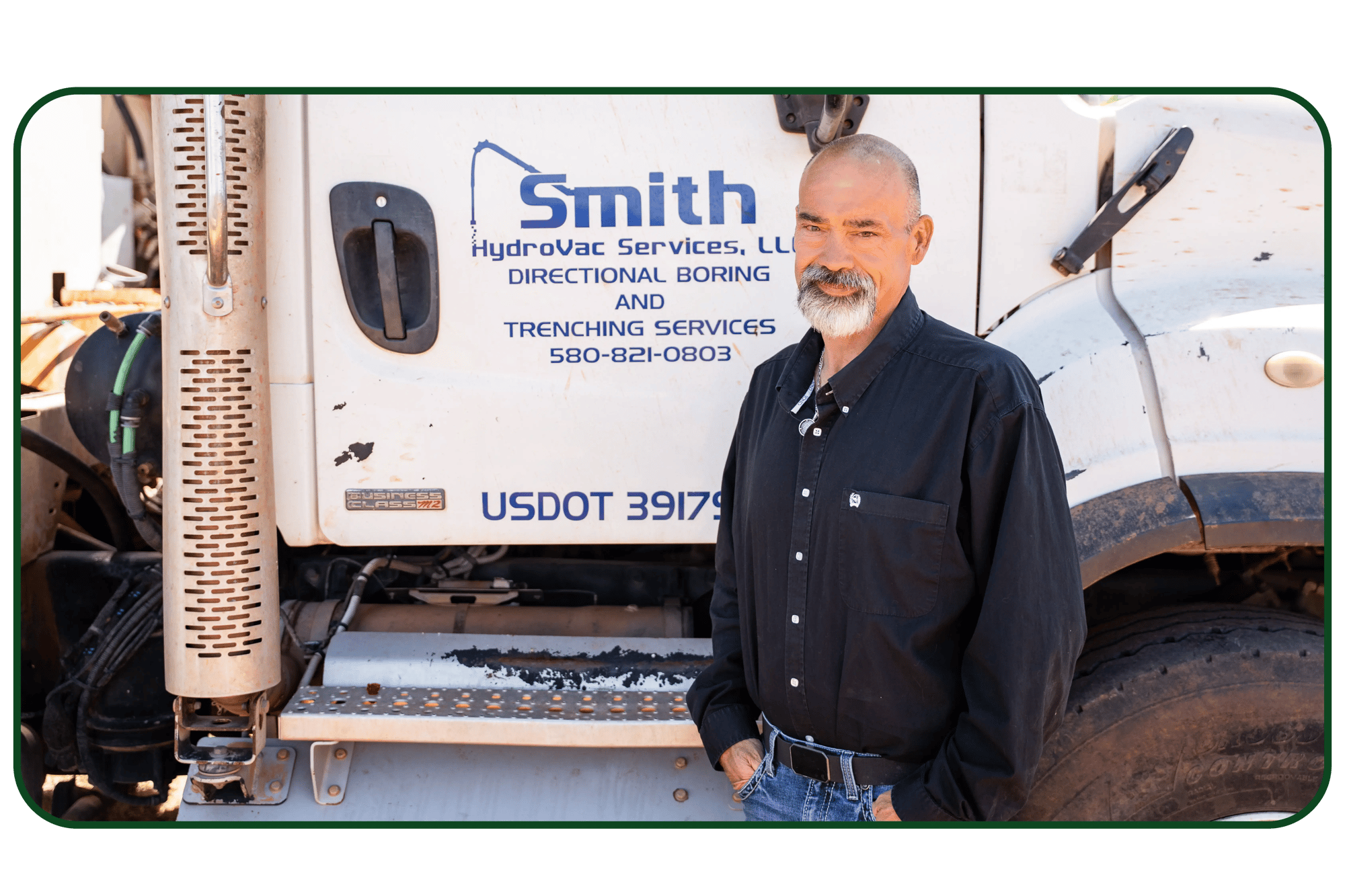 Man standing in front of a semi truck